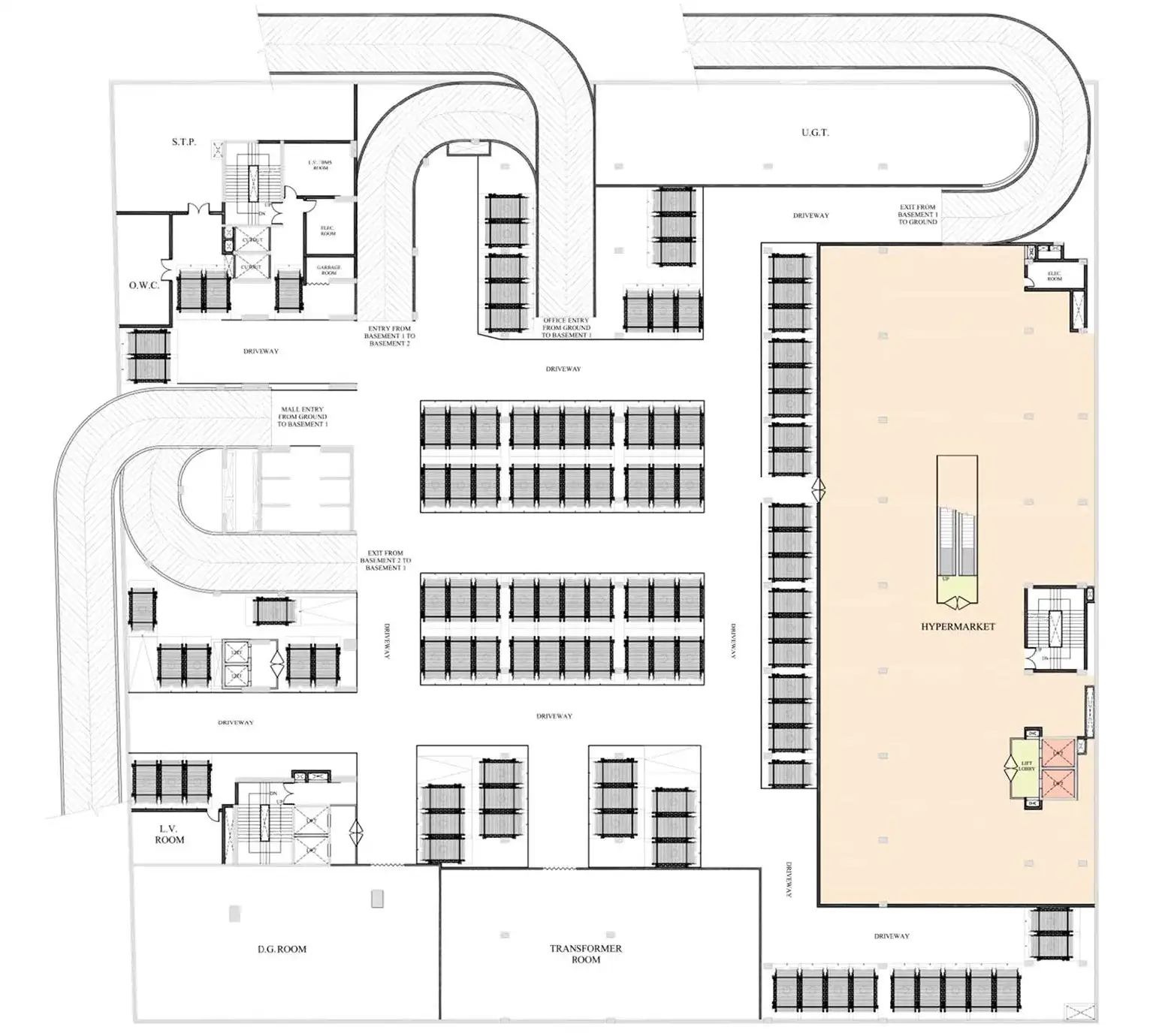 Upper basement floor plan